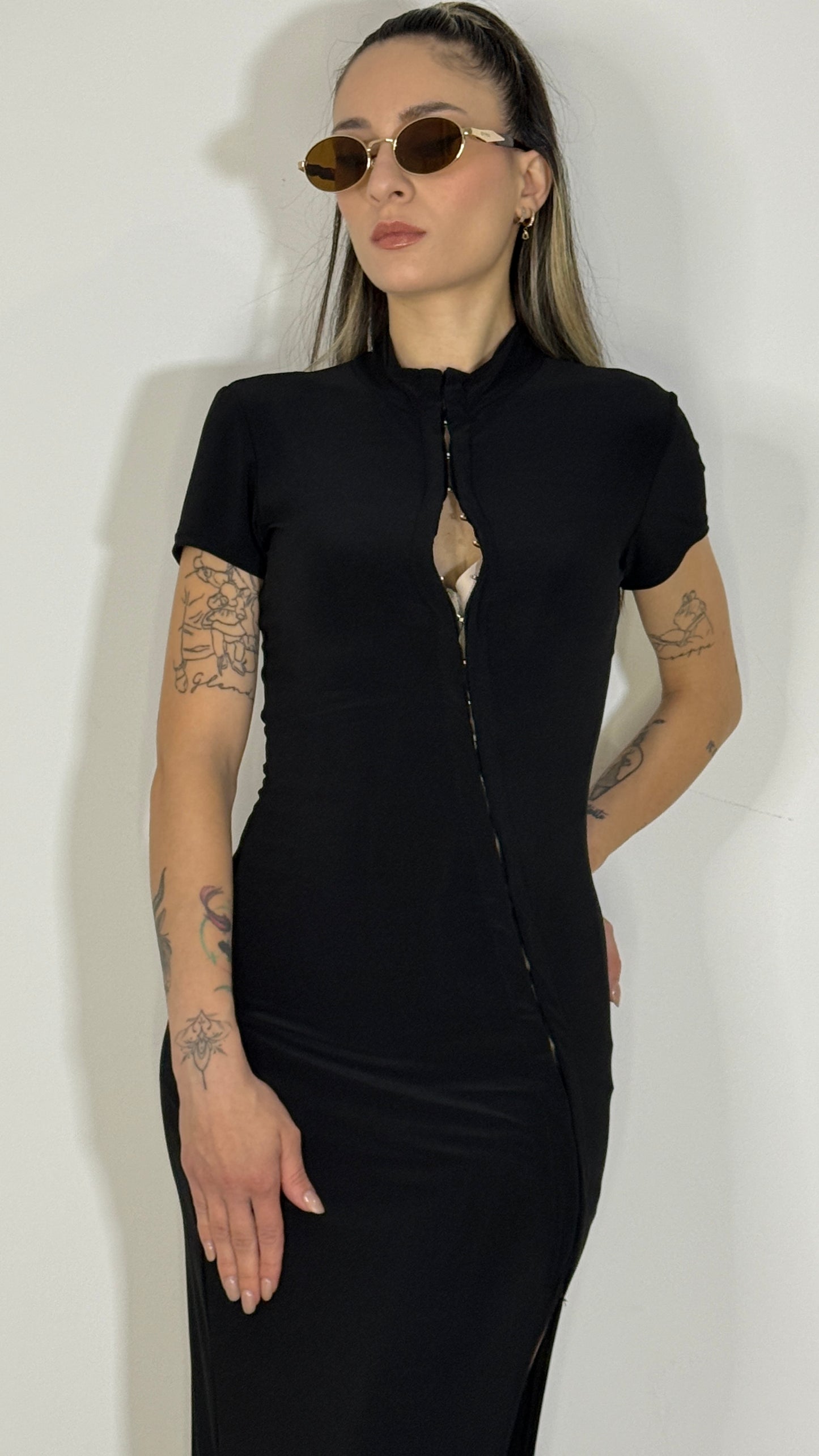 Abito Lungo Eyelet Black