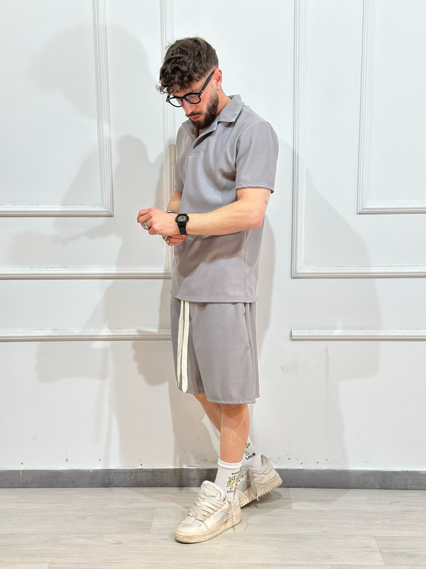 Completo a Costine Bermuda + Polo Uomo