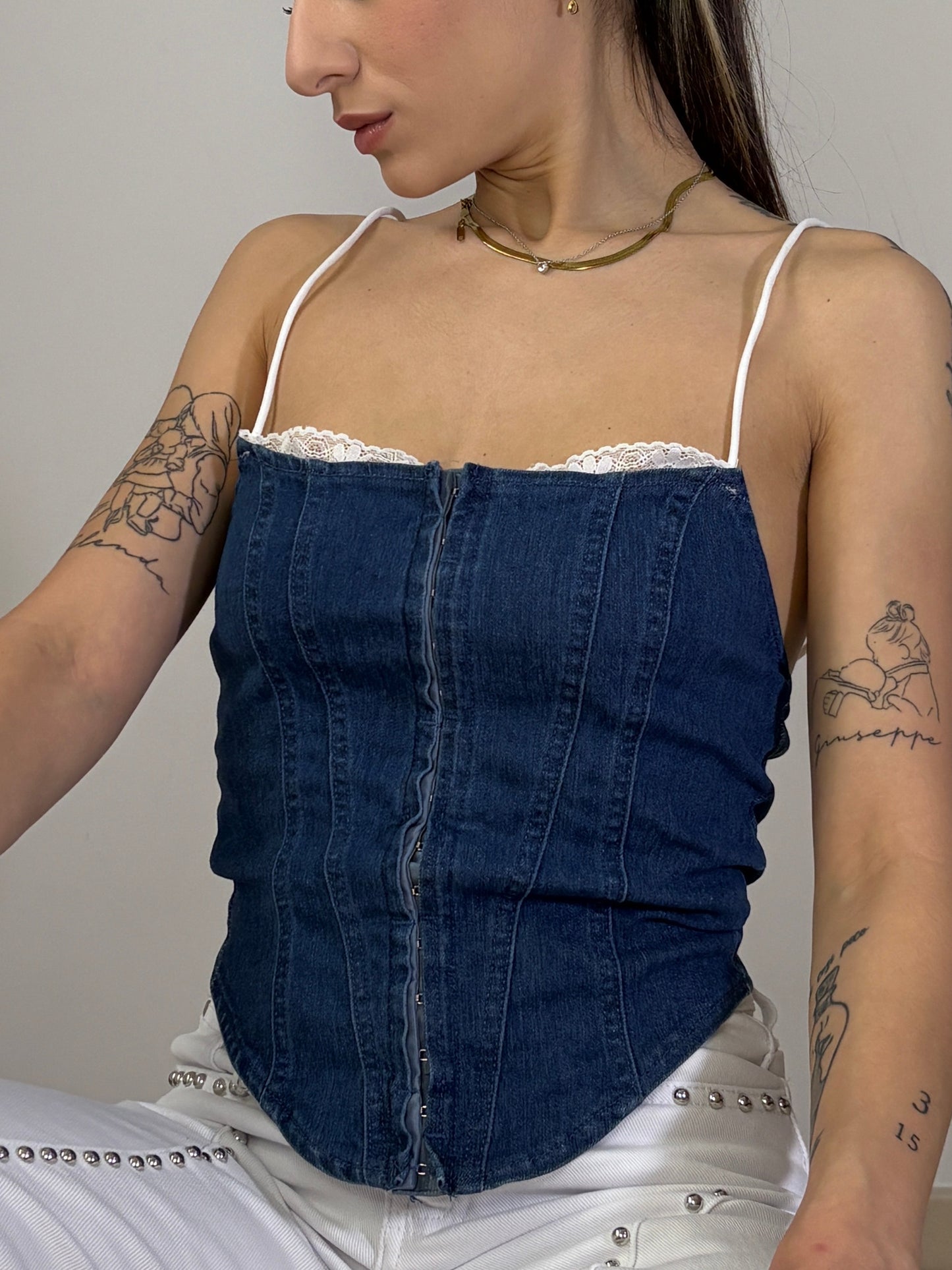 Top Corset Denim Lace