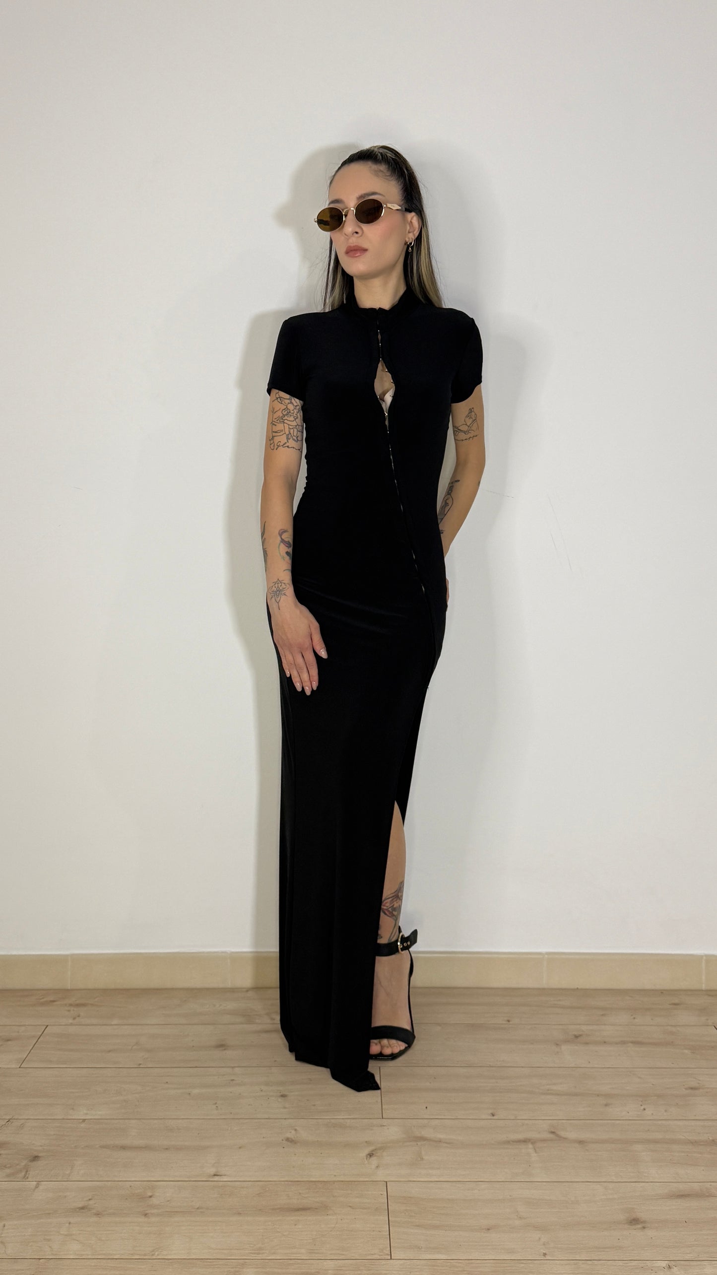 Abito Lungo Eyelet Black