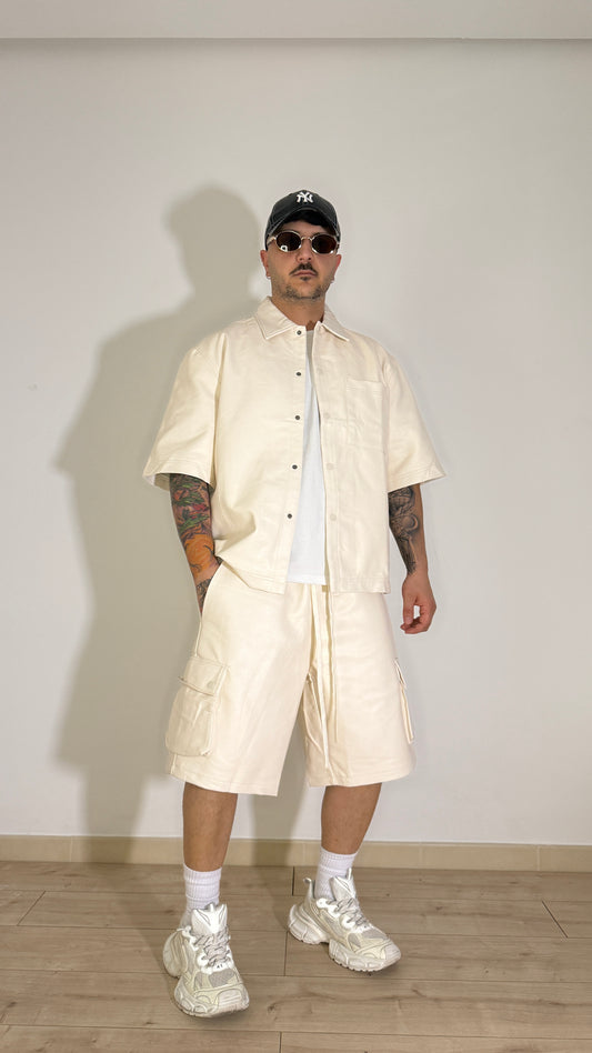 Completo Cargo Eco Leather Panna Oversize