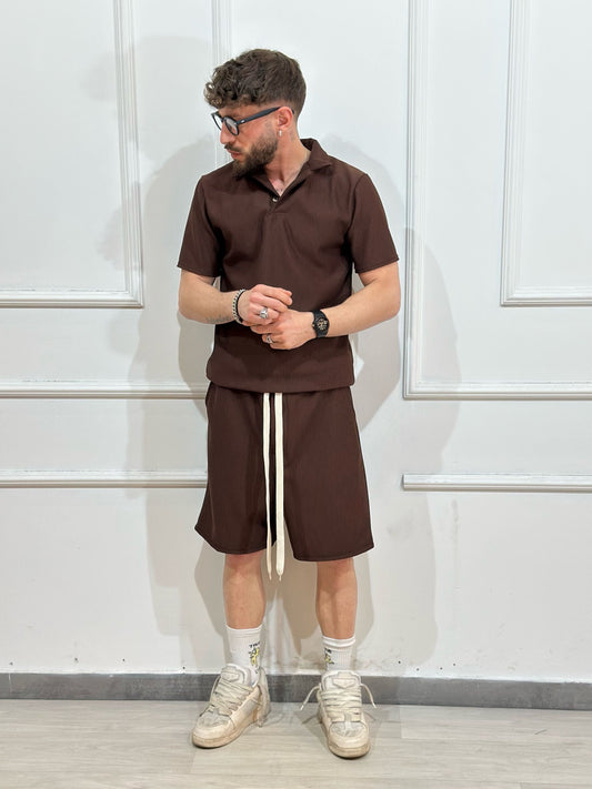 Completo a Costine Bermuda + Polo Uomo