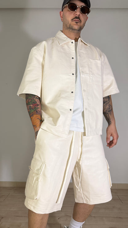 Completo Cargo Eco Leather Panna Oversize