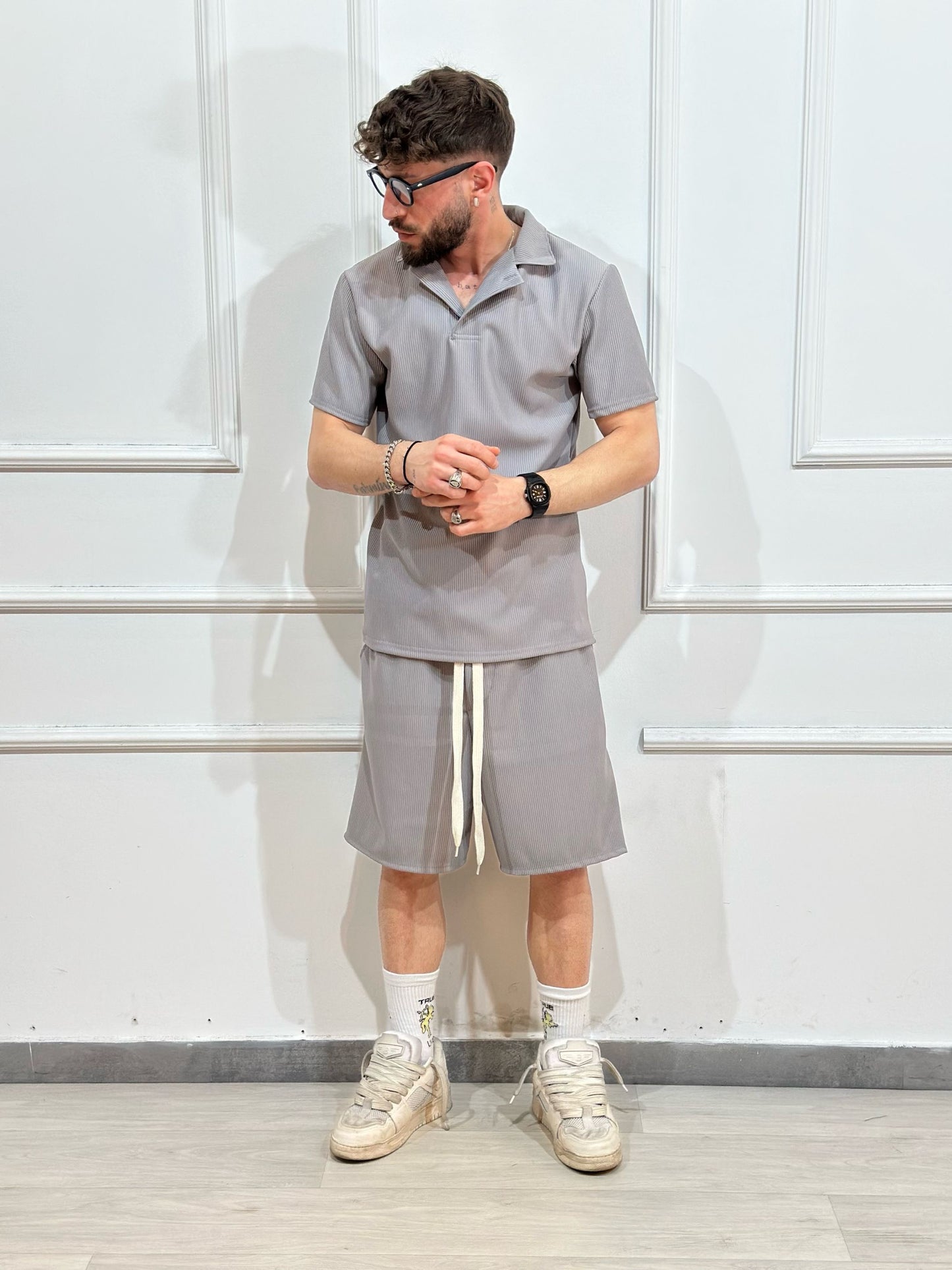 Completo a Costine Bermuda + Polo Uomo