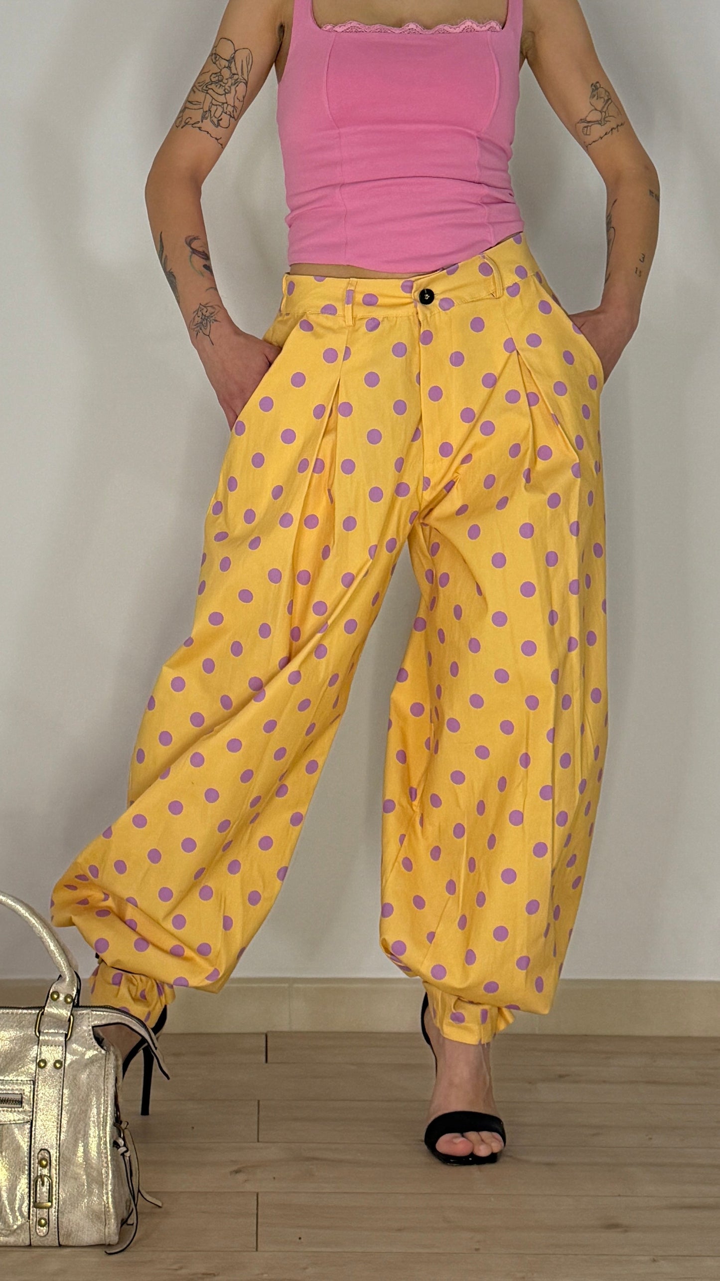 Pantalone palazzo donna a pois