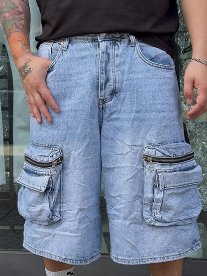 Shorts Cargo Denim Light Wash