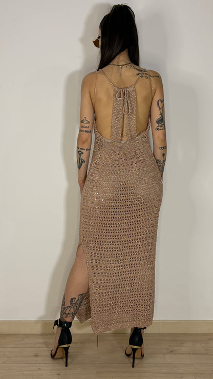 Abito Lurex Crochet Glam