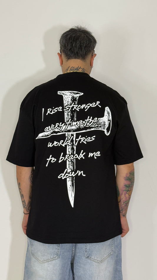 T-Shirt Oversize “Rise Stronger” Black Edition