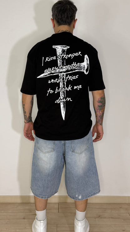 T-Shirt Oversize “Rise Stronger” Black Edition