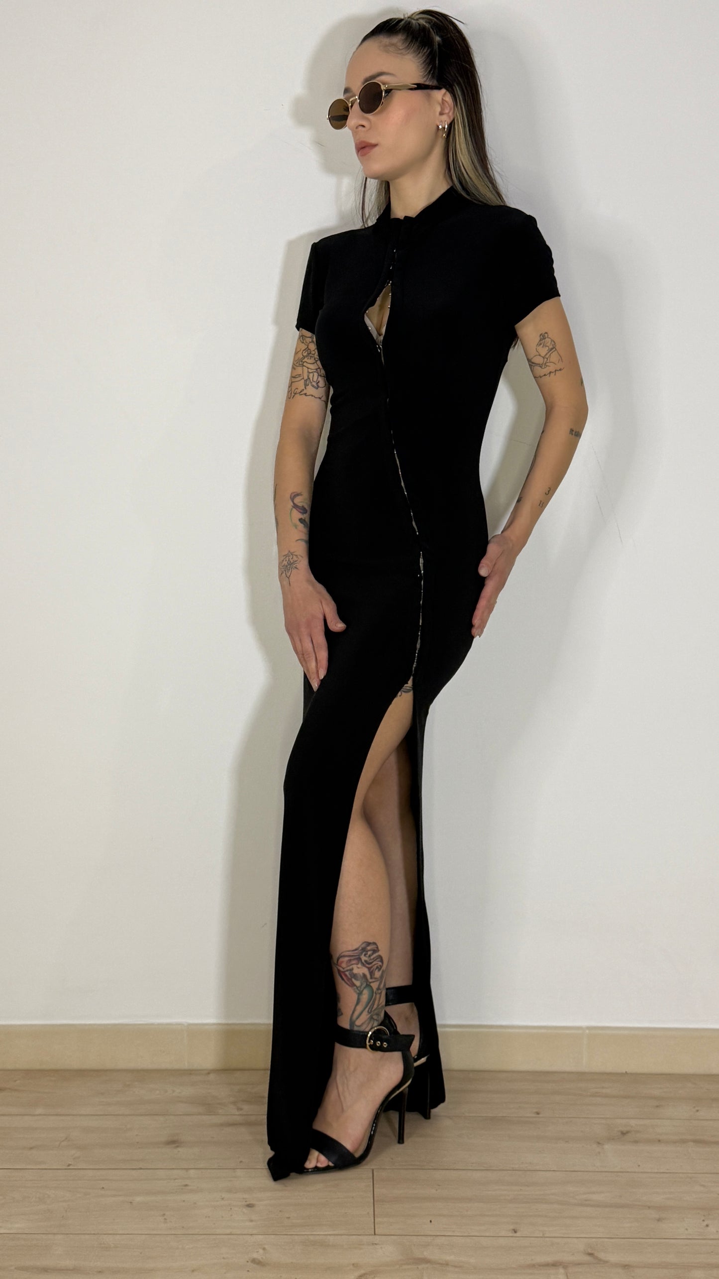 Abito Lungo Eyelet Black